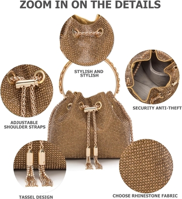 Bolsa de cristal Bling Bolsa de cristal para mulheres Bolsa de mão com embreagem brilhante Bolsa de crossbody para festa de casamento à noite