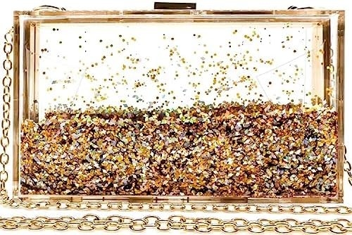 JeVenis Magical Transparente Sequins Embreagem Bolsa à noite Bolsa Para a festa Prom Noiva