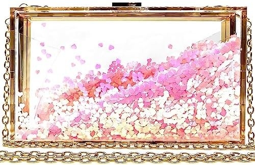 JeVenis Magical Transparente Sequins Embreagem Bolsa à noite Bolsa Para a festa Prom Noiva