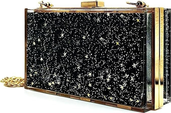 JeVenis Magical Transparente Sequins Embreagem Bolsa à noite Bolsa Para a festa Prom Noiva