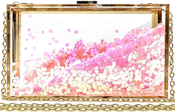JeVenis Magical Transparente Sequins Embreagem Bolsa à noite Bolsa Para a festa Prom Noiva