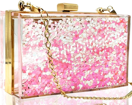 JeVenis Magical Transparente Sequins Embreagem Bolsa à noite Bolsa Para a festa Prom Noiva