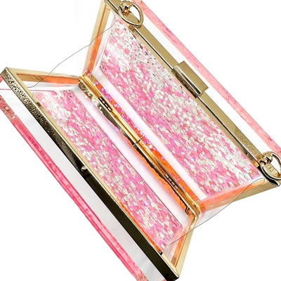JeVenis Magical Transparente Sequins Embreagem Bolsa à noite Bolsa Para a festa Prom Noiva