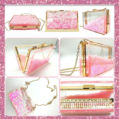 JeVenis Magical Transparente Sequins Embreagem Bolsa à noite Bolsa Para a festa Prom Noiva