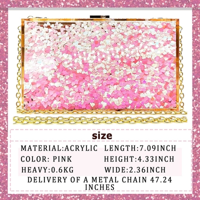 JeVenis Magical Transparente Sequins Embreagem Bolsa à noite Bolsa Para a festa Prom Noiva