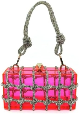 Bolsa Acrílica Luminosa Rhinestone Bolsa Acrílica Cristal Bolsas da Noite Para Mulheres Bolsa Glitter para festa de casamento