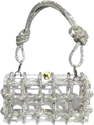 Bolsa Acrílica Luminosa Rhinestone Bolsa Acrílica Cristal Bolsas da Noite Para Mulheres Bolsa Glitter para festa de casamento