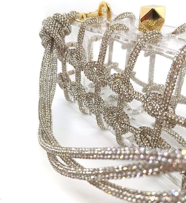 Bolsa Acrílica Luminosa Rhinestone Bolsa Acrílica Cristal Bolsas da Noite Para Mulheres Bolsa Glitter para festa de casamento
