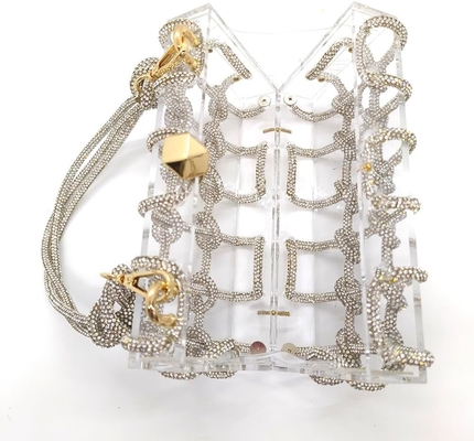 Bolsa Acrílica Luminosa Rhinestone Bolsa Acrílica Cristal Bolsas da Noite Para Mulheres Bolsa Glitter para festa de casamento