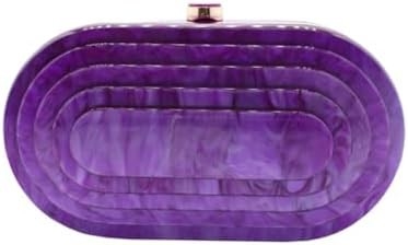 Saco de acrílico de noite para mulheres Saco de forma de concha de ombro Saco crossbody Glitter Saco de mão de bolso de mármore