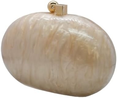 Saco de acrílico de noite para mulheres Saco de forma de concha de ombro Saco crossbody Glitter Saco de mão de bolso de mármore