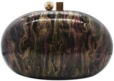 Saco de acrílico de noite para mulheres Saco de forma de concha de ombro Saco crossbody Glitter Saco de mão de bolso de mármore