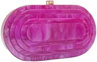 Saco de acrílico de noite para mulheres Saco de forma de concha de ombro Saco crossbody Glitter Saco de mão de bolso de mármore