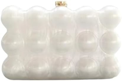 Saco de acrílico de noite para mulheres Saco de forma de concha de ombro Saco crossbody Glitter Saco de mão de bolso de mármore