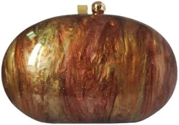 Saco de acrílico de noite para mulheres Saco de forma de concha de ombro Saco crossbody Glitter Saco de mão de bolso de mármore