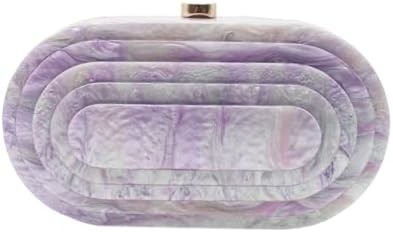 Saco de acrílico de noite para mulheres Saco de forma de concha de ombro Saco crossbody Glitter Saco de mão de bolso de mármore