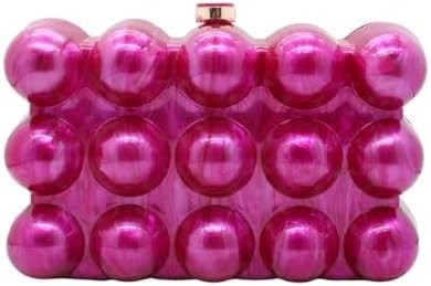 Saco de acrílico de noite para mulheres Saco de forma de concha de ombro Saco crossbody Glitter Saco de mão de bolso de mármore