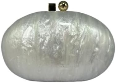 Saco de acrílico de noite para mulheres Saco de forma de concha de ombro Saco crossbody Glitter Saco de mão de bolso de mármore