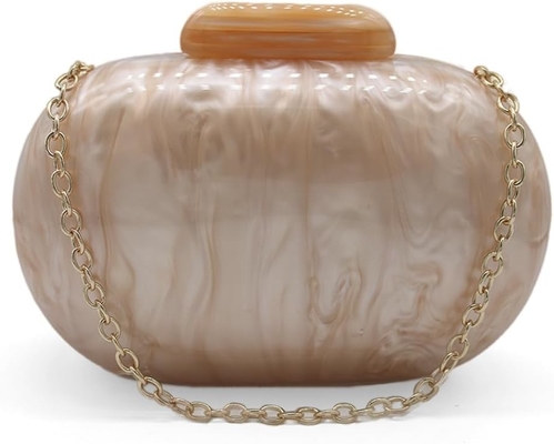 Saco de acrílico de noite para mulheres Saco de forma de concha de ombro Saco crossbody Glitter Saco de mão de bolso de mármore