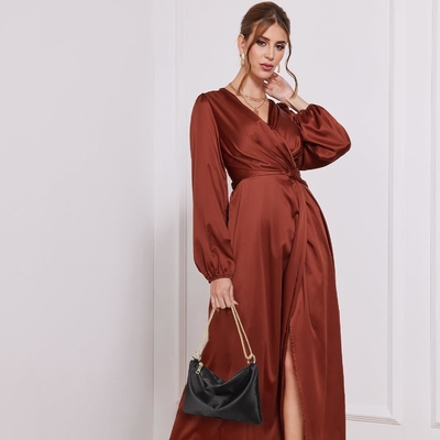 Saco de noite de cetim para mulheres Saco de mão para mulheres Saco de casamento com 2 correntes para festa de cocktail formal