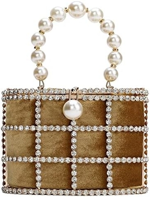 Véspera bolsa de mão de mulher bolsas de mão com diamantes de pérola para casamento festa de aniversário acessórios de jantar