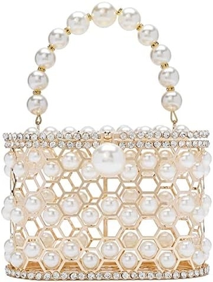 Véspera bolsa de mão de mulher bolsas de mão com diamantes de pérola para casamento festa de aniversário acessórios de jantar