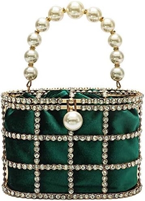 Véspera bolsa de mão de mulher bolsas de mão com diamantes de pérola para casamento festa de aniversário acessórios de jantar