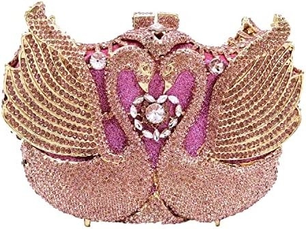 BOUTIQUE DE FGG MUJERES SWAN CLUTCH Cristais Véspera Bolsas Bodas Festa Jantar senhoras Rhinestone MINAUDIERE bolsa