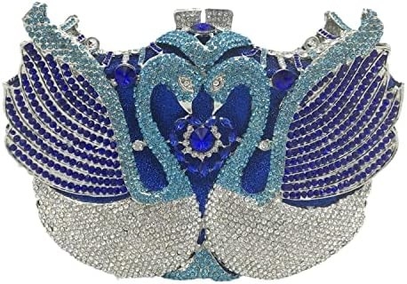 BOUTIQUE DE FGG MUJERES SWAN CLUTCH Cristais Véspera Bolsas Bodas Festa Jantar senhoras Rhinestone MINAUDIERE bolsa