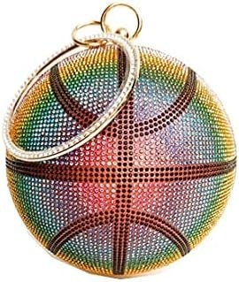 UMREN MUJERES BASQETBALL em forma de cruz bolsa de corpo pedra de strass bola redonda de cristal noite saco de agarrar bolsa de mão para casamento