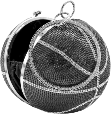 UMREN MUJERES BASQETBALL em forma de cruz bolsa de corpo pedra de strass bola redonda de cristal noite saco de agarrar bolsa de mão para casamento