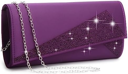 DASEIN UMASAS DE SATINA RINESTONE CLAUTCH BOLSAS DA SERA BRILHO brilhante bolso brilhante bolsa de mão para festa casamento cocktail prom