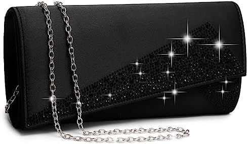 DASEIN UMASAS DE SATINA RINESTONE CLAUTCH BOLSAS DA SERA BRILHO brilhante bolso brilhante bolsa de mão para festa casamento cocktail prom