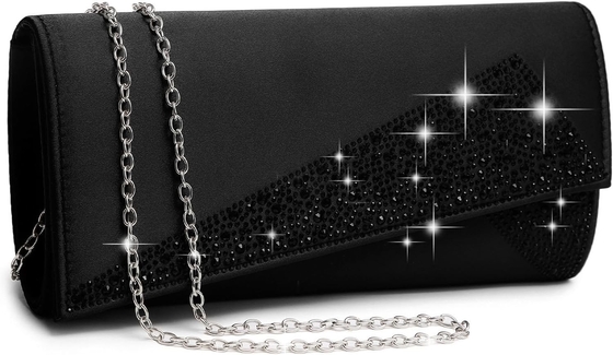 DASEIN UMASAS DE SATINA RINESTONE CLAUTCH BOLSAS DA SERA BRILHO brilhante bolso brilhante bolsa de mão para festa casamento cocktail prom