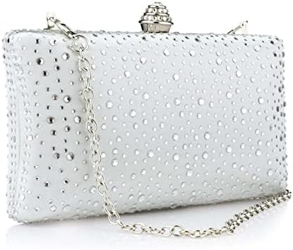 Saco de noite feminino Rhinestone cintilante Festa de casamento Saco de mão Bolsa de engrenagem Saco crossbody de ombro