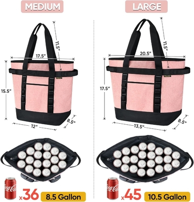BALINE LARGE 36-CAN COOLER BAGS ISOLADO, PEVA SOFT COOLER TOTE BAG, BAGAS de mercearia isoladas com cima fechada