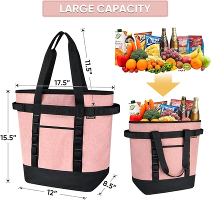 BALINE LARGE 36-CAN COOLER BAGS ISOLADO, PEVA SOFT COOLER TOTE BAG, BAGAS de mercearia isoladas com cima fechada