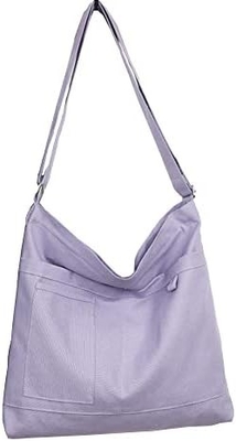 Marca: Kehpish Saco Tote Econômico de Algodão, Saco de Mulheres Hobo Shoulder Bag Crossbody Saco de Mão com 3 Bolsos Externos