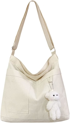 Marca: Kehpish Saco Tote Econômico de Algodão, Saco de Mulheres Hobo Shoulder Bag Crossbody Saco de Mão com 3 Bolsos Externos
