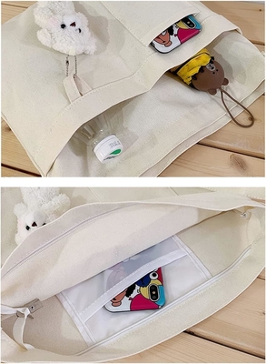 Marca: Kehpish Saco Tote Econômico de Algodão, Saco de Mulheres Hobo Shoulder Bag Crossbody Saco de Mão com 3 Bolsos Externos