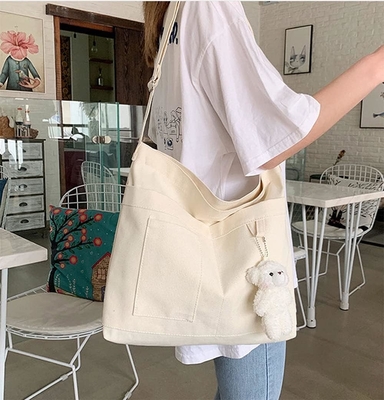 Marca: Kehpish Saco Tote Econômico de Algodão, Saco de Mulheres Hobo Shoulder Bag Crossbody Saco de Mão com 3 Bolsos Externos