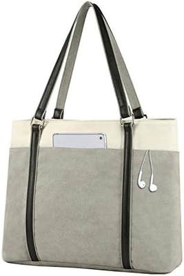 LÁPTOP DE MUJER BOLSA DE TOTE PARA O TRABALHO PESO LIGER CANVAS DE SPLICE 15,6 polegadas bolsa de mão