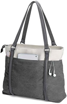 LÁPTOP DE MUJER BOLSA DE TOTE PARA O TRABALHO PESO LIGER CANVAS DE SPLICE 15,6 polegadas bolsa de mão