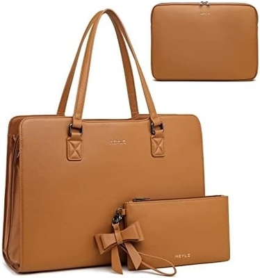 KEYLI 4PC SETS LAPTOP BAGA PARA MUJERES LARGO LATER LAPTOP BRIEFCASE COM USB PORTO DE CARGAMENTO COMPUTADOR OLHO TOTE BAGAS PU