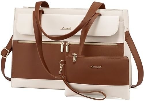 Lovevook LAPTOP BALSA PARA MUJERES 15.6 polegadas LAPTOP TOTE BALSA DE TRABALHO de couro PROFESSIONAL BALSA DE COMPUTADOR impermeável de negócios