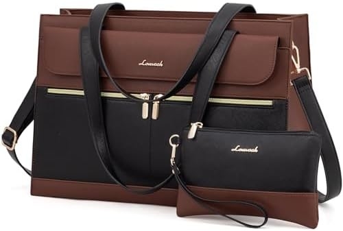 Lovevook LAPTOP BALSA PARA MUJERES 15.6 polegadas LAPTOP TOTE BALSA DE TRABALHO de couro PROFESSIONAL BALSA DE COMPUTADOR impermeável de negócios