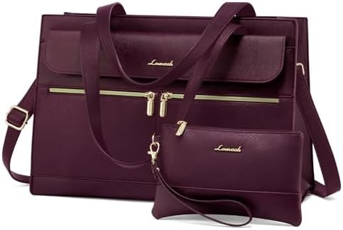 Lovevook LAPTOP BALSA PARA MUJERES 15.6 polegadas LAPTOP TOTE BALSA DE TRABALHO de couro PROFESSIONAL BALSA DE COMPUTADOR impermeável de negócios