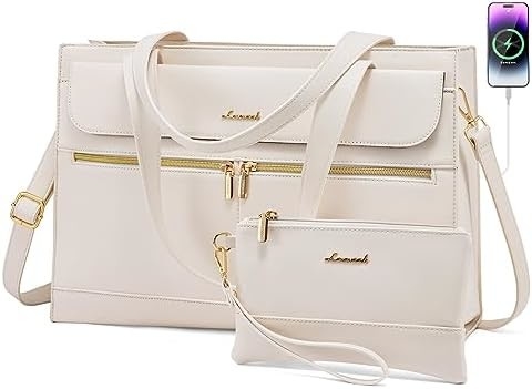 Lovevook LAPTOP BALSA PARA MUJERES 15.6 polegadas LAPTOP TOTE BALSA DE TRABALHO de couro PROFESSIONAL BALSA DE COMPUTADOR impermeável de negócios