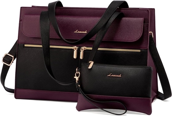Lovevook LAPTOP BALSA PARA MUJERES 15.6 polegadas LAPTOP TOTE BALSA DE TRABALHO de couro PROFESSIONAL BALSA DE COMPUTADOR impermeável de negócios
