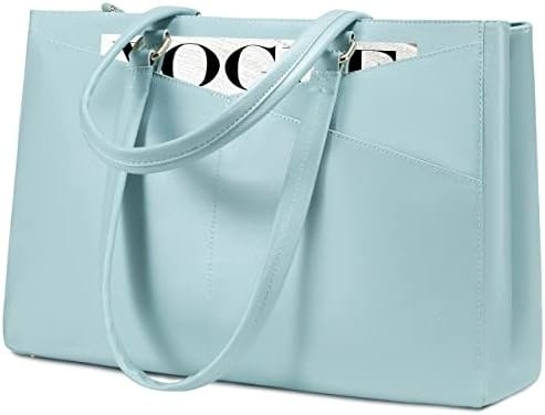 Laptop TOTE BAG PARA MULHERES 15,6 polegadas impermeável de couro BAGAS DE COMPUTADOR DE OFFICIAL DE OFFICIAL BREEFCASE preto